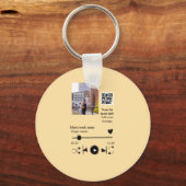 Music player personalized couple love q r code tex schlüsselanhänger (Rückseite)