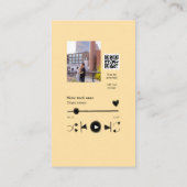 Music player personalized couple love q r code tex visitenkarte (Rückseite)