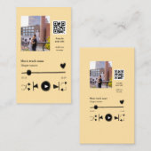 Music player personalized couple love q r code tex visitenkarte (Vorne/Hinten)