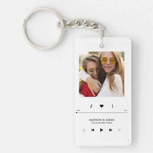 Music Player Photo Frame Personalized BFF Keychain Schlüsselanhänger (Vorderseite)
