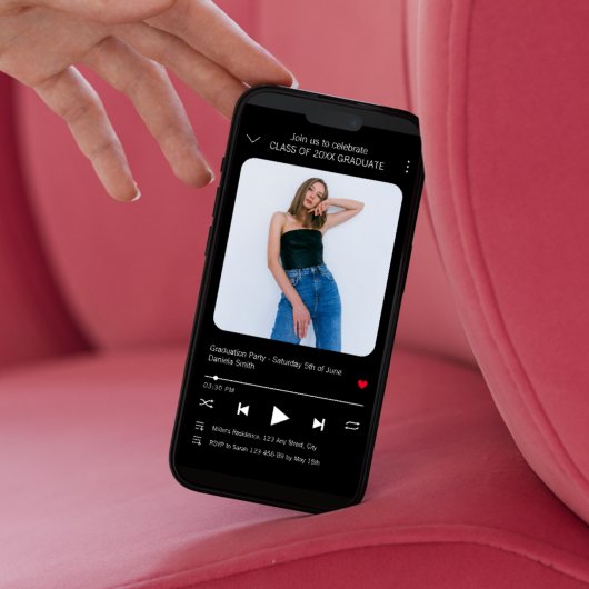 Music Player Song Foto Abschluss 2024 Einladung