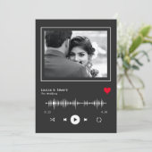 Music Player Wedding Einladung (Stehend Vorderseite)