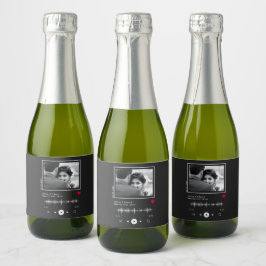 Music Player Wedding Schaumweinetikett