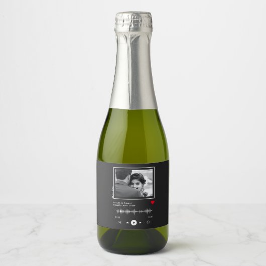 Music Player Wedding Schaumweinetikett (Vorderseite)