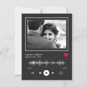 Music Player Wedding Verlobung Postkarte