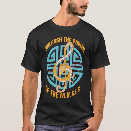 Music Power Men Black T-Shirt (Vorderseite)
