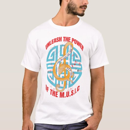 Music Power Men White T-Shirt (Vorderseite)