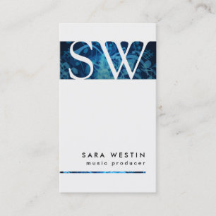 Music Producer Bold Stripe Monogram Business Card Visitenkarte