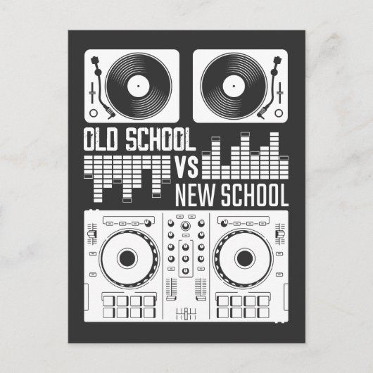 Music Producer DJ Old School Vinyl Electro Techno Postkarte (Vorderseite)