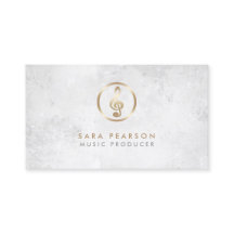 Music Producer Gold Gramophone Icon Business Card
