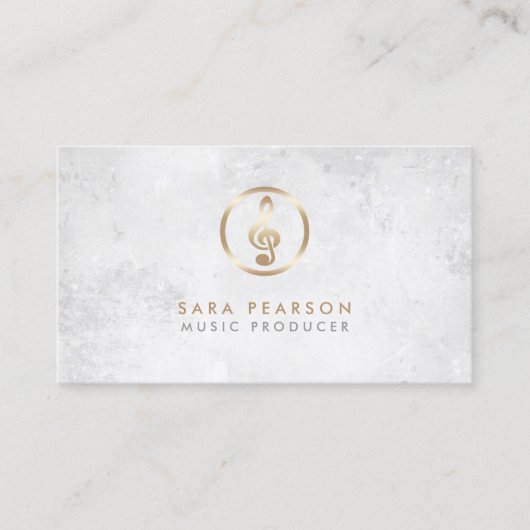 Music Producer Gold Gramophone Icon Business Card Visitenkarte (Vorderseite)