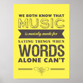 Music Quotes Typografy Poster Music Speaks
