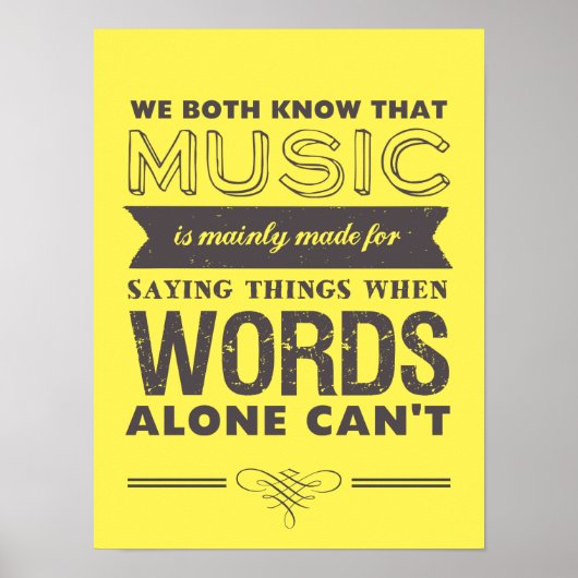 Music Quotes Typografy Poster Music Speaks (Vorne)