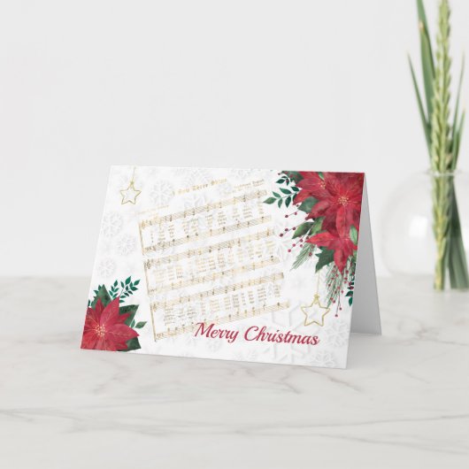 Music Red Poinsettia Star Song Weihnachten (Vorderseite)