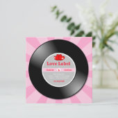 Music Retro Vinyl Record Einladung zur Hochzeit (Stehend Vorderseite)