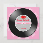 Music Retro Vinyl Record Wedding Einladung (Vorderseite)
