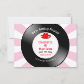 Music Retro Vinyl Record Wedding Foto Save The Date (Vorderseite)