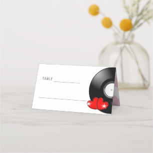 Music Retro Vinyl Record Wedding Fun Platzkarte