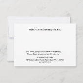 Music Retro Vinyl Record Wedding Fun Save the Date RSVP Karte (Rückseite)