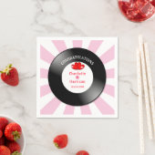Music Retro Vinyl Record Wedding Serviette (Beispiel)