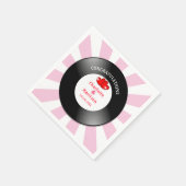 Music Retro Vinyl Record Wedding Serviette (Ecke)