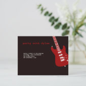 Music Rock Star Bar Mitzvah Empfang Einladung (Stehend Vorderseite)