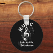 Music Rocks My Life Personalisiert Schlüsselanhänger (Vorderseite)