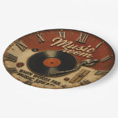 Music Room Vinyl Record Pappteller (Schrägansicht)