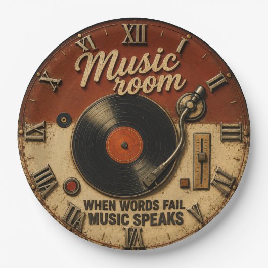 Music Room Vinyl Record Pappteller (Vorderseite)