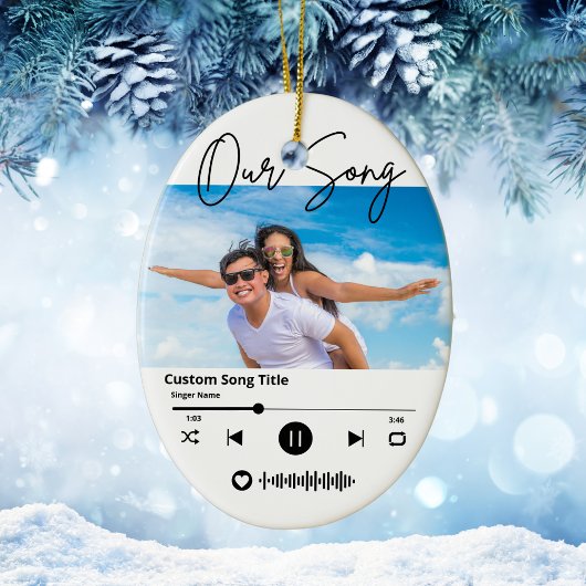 Music Scannable Code Our Song Couple Weihnachten Keramik Ornament