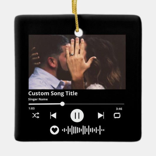 Music Scannable Code Personalisiert Song Weihnacht Keramikornament (Vorderseite)