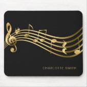 Music School Office Elegante Gold Noten Mousepad (Vorne)