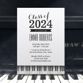 Music School Simple Piano Keys Graduation Party Einladung