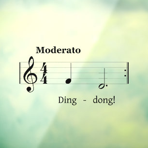 Music Score für Doorbell Sound - Humorvolle Begrüß Fensteraufkleber