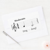 Music Score für Doorbell Sound - Humorvolle Begrüß Rechteckiger Aufkleber (Umschlag)