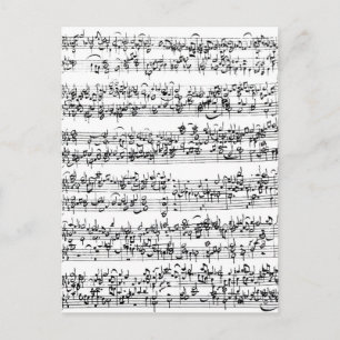 Music Score von Johann Sebastian Bach Postkarte