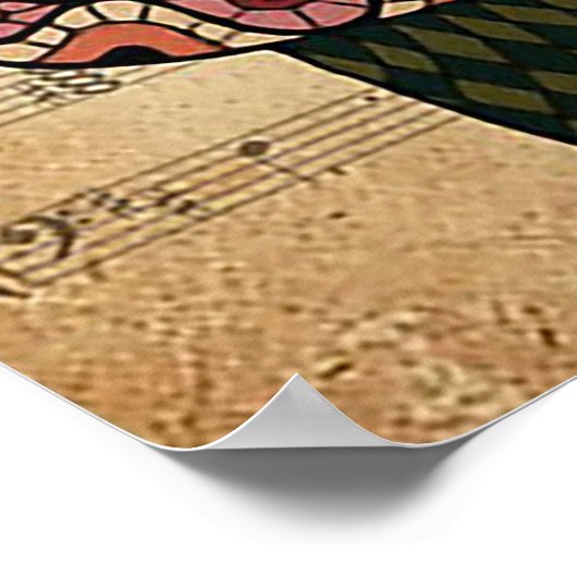 Music Sheet Cool Wind Dackel Poster (Ecke)