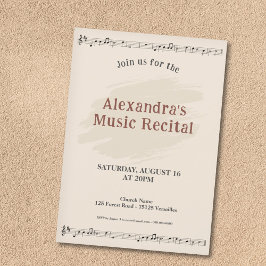 Music Sheet Recital Invitation Einladung