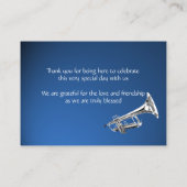 Music Silver Trumpet Bar Mitzvah Sitzkarte Platzkarte (Rückseite)