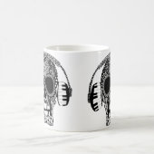 Music Skull mit Kopfhörern Zuckerhut Kaffeetasse (Mittel)
