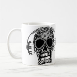 Music Skull mit Kopfhörern Zuckerhut Kaffeetasse