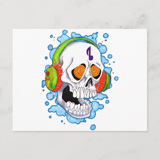 Music Skull Postkarte (Vorderseite)