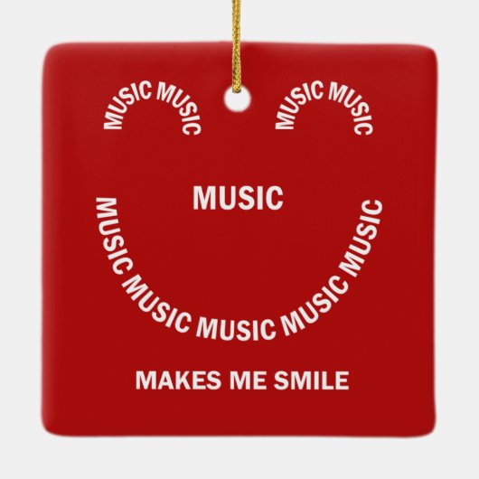 Music Smile Keramik Ornament (Rückseite)
