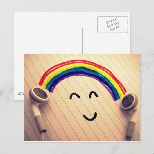 Music Smile Postkarte (Vorne/Hinten)