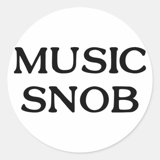 Music Snob Runder Aufkleber (Vorderseite)