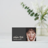 Music Songwriter Black Foto QR Code Visitenkarte (Stehend Vorderseite)