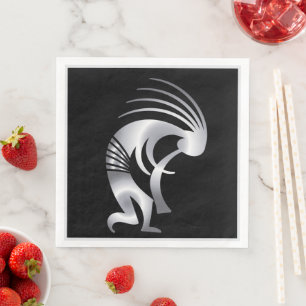 Music Southwestern Silver Kokopelli Napkins Serviette