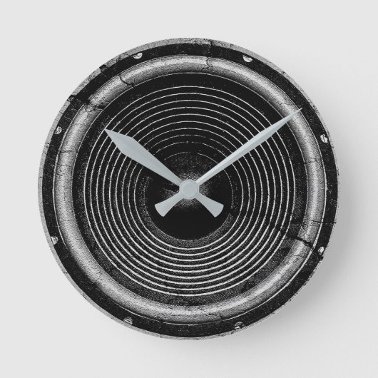 Music speaker on a cracked wall runde wanduhr (Vorderseite)