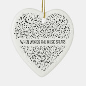 Music Speaks Heart Ceramic Ornament (Rechts)