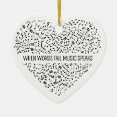 Music Speaks Heart Ceramic Ornament (Vorne)